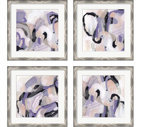 Lilac Scramble 4 Piece Framed Art Print Set by June Erica Vess