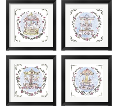 Winter Carousel  4 Piece Framed Art Print Set by Melissa Wang