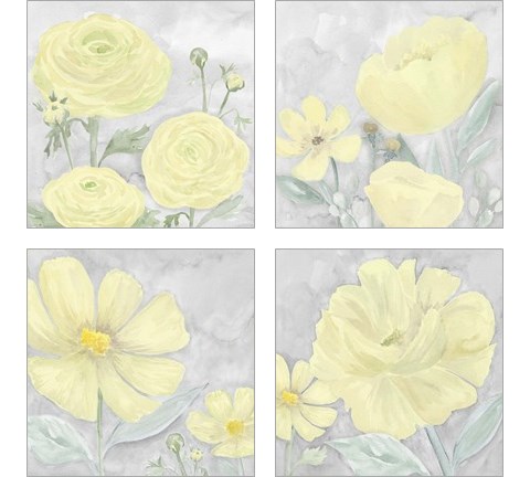 Peaceful Repose Gray & YellowSeries 4 Piece Art Print Set by Tara Reed