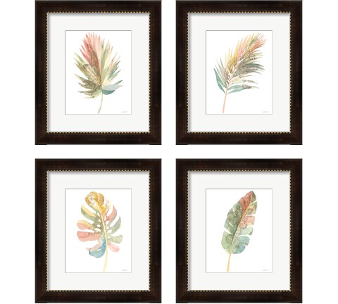 Boho Tropical Leaf  4 Piece Framed Art Print Set by Danhui Nai