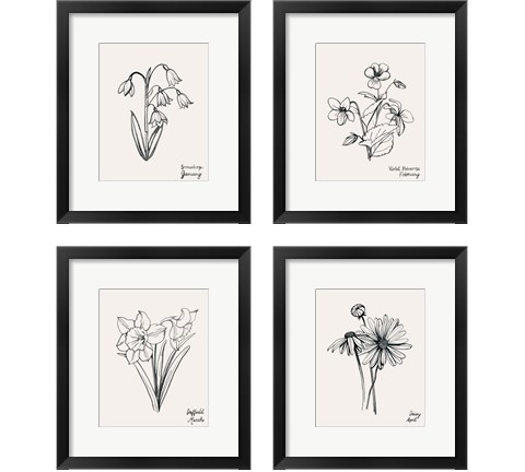 Annual Flowers 4 Piece Framed Art Print Set by Grace Popp