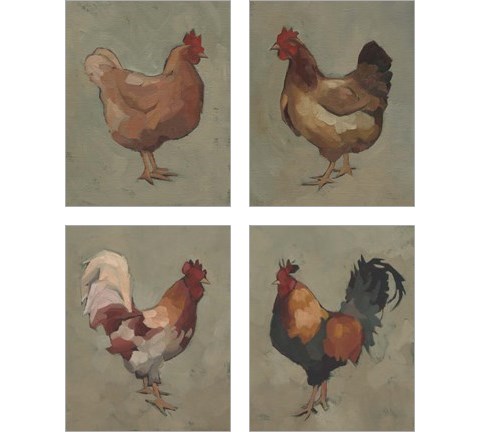 Egg Hen 4 Piece Art Print Set by Jacob Green