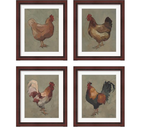 Egg Hen 4 Piece Framed Art Print Set by Jacob Green