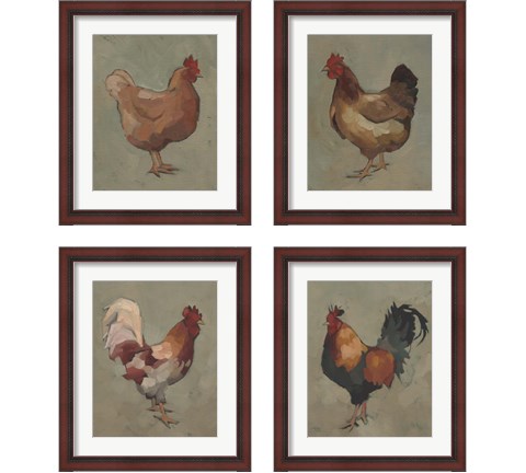 Egg Hen 4 Piece Framed Art Print Set by Jacob Green