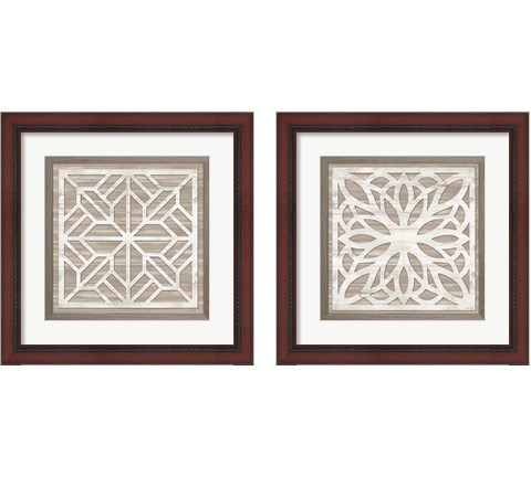 Geo Greige Deco 2 Piece Framed Art Print Set by Cindy Jacobs