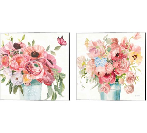 Boho Bouquet 2 Piece Canvas Print Set by James Wiens