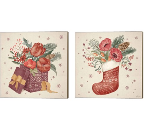 Winter Blooms 2 Piece Canvas Print Set by Janelle Penner