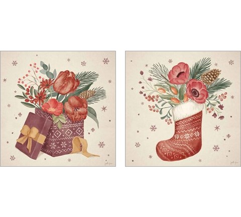 Winter Blooms 2 Piece Art Print Set by Janelle Penner