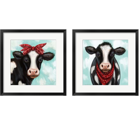 Cow Boy & Girl 2 Piece Framed Art Print Set by Elizabeth Tyndall