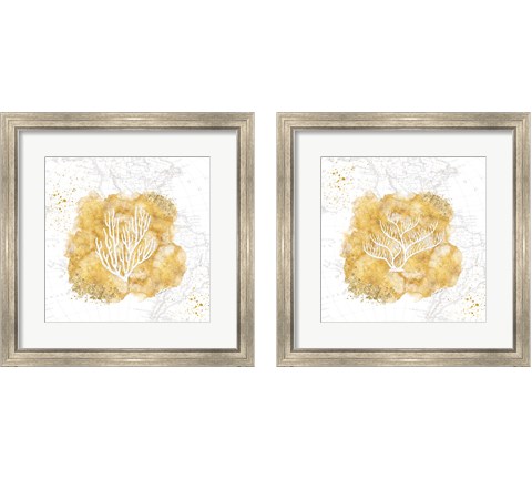 Golden Coral 2 Piece Framed Art Print Set by Jennifer Pugh