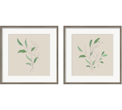 Wispy Leaf 2 Piece Framed Art Print Set by Valerie Wieners