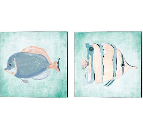 Fish In The Sea 2 Piece Canvas Print Set by Julie DeRice