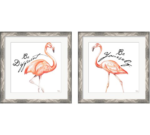 Be Different Flamingo 2 Piece Framed Art Print Set by Tiffany Hakimipour