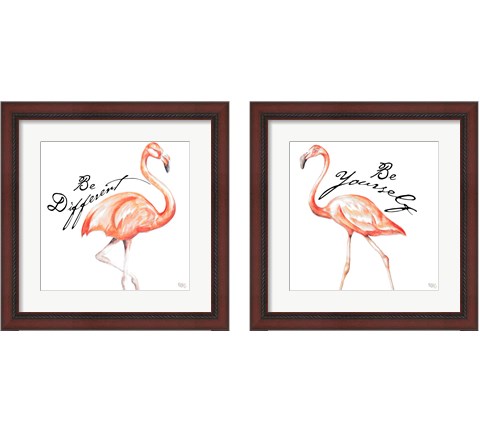 Be Different Flamingo 2 Piece Framed Art Print Set by Tiffany Hakimipour