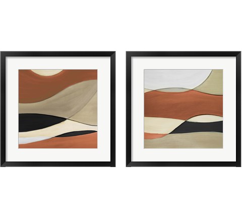 Coalescence Neutral Square 2 Piece Framed Art Print Set by Lanie Loreth