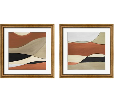 Coalescence Neutral Square 2 Piece Framed Art Print Set by Lanie Loreth