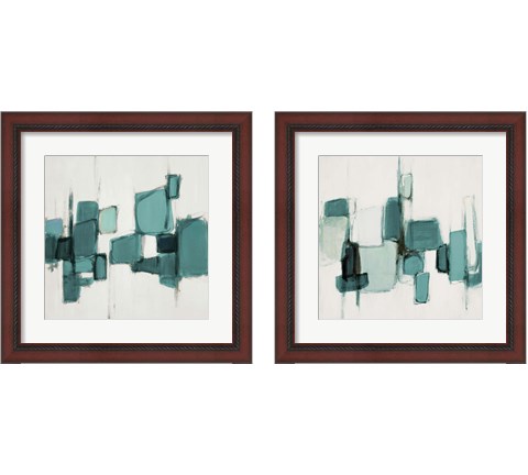 Teal Cityside 2 Piece Framed Art Print Set by Lanie Loreth
