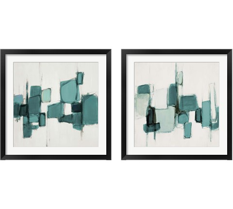 Teal Cityside 2 Piece Framed Art Print Set by Lanie Loreth