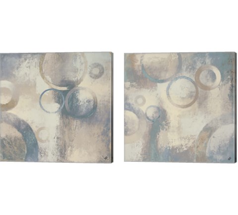 Muted Cobalt 2 Piece Canvas Print Set by Michael Marcon