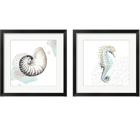Turquoise Sea Life 2 Piece Framed Art Print Set by Patricia Pinto
