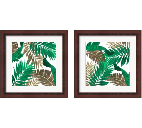 Modern Jungle Leaves Close Up 2 Piece Framed Art Print Set by Patricia Pinto