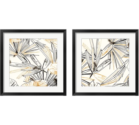 Selva Black And Gold Sketch 2 Piece Framed Art Print Set by Patricia Pinto