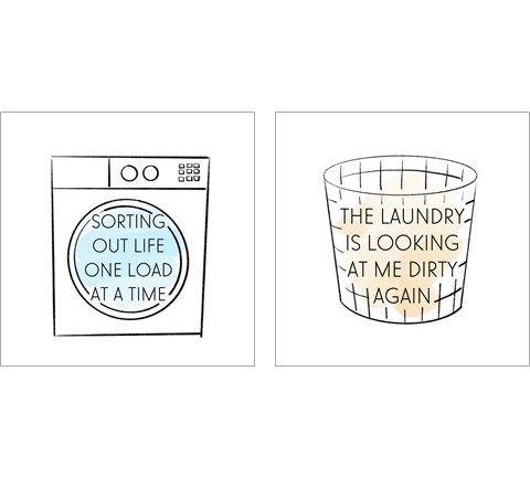 Laundry 2 Piece Art Print Set by Anna Quach