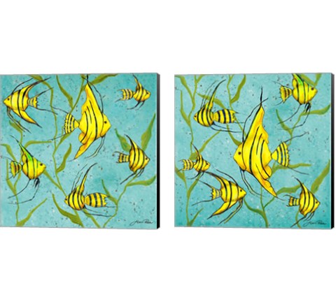 School Of Fish 2 Piece Canvas Print Set by Gina Ritter