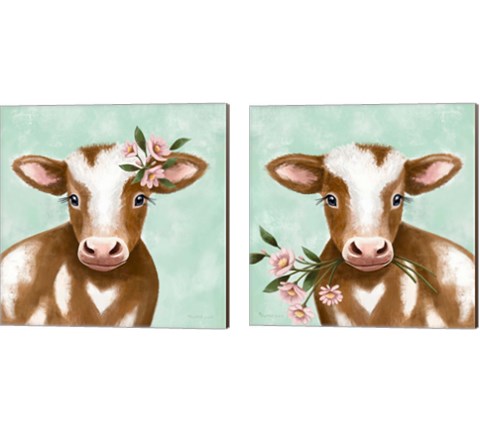 Farmhouse Cow 2 Piece Canvas Print Set by Elizabeth Tyndall