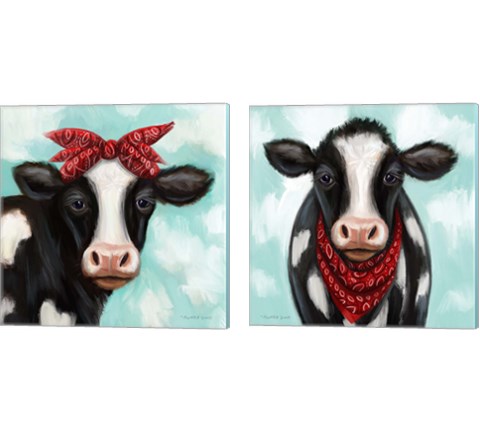 Cow Boy & Girl 2 Piece Canvas Print Set by Elizabeth Tyndall