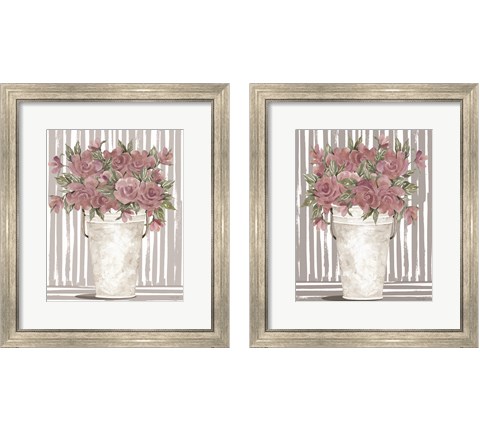Pink Posies 2 Piece Framed Art Print Set by Cindy Jacobs