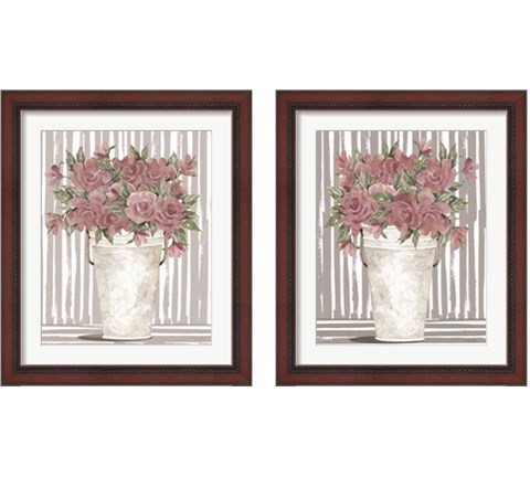 Pink Posies 2 Piece Framed Art Print Set by Cindy Jacobs