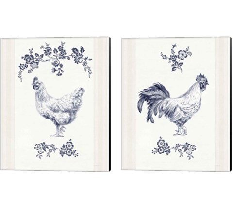 Summer Chickens 2 Piece Canvas Print Set by Danhui Nai
