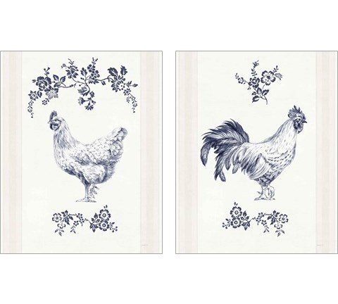 Summer Chickens 2 Piece Art Print Set by Danhui Nai