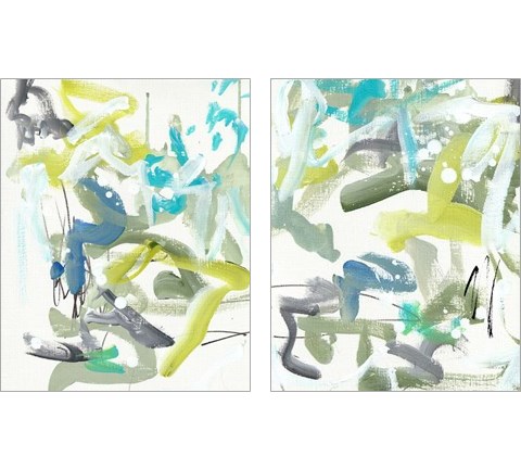 Green Blue 2 Piece Art Print Set by Valerie Wieners