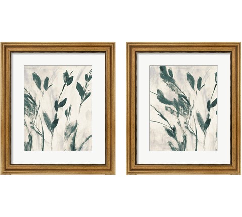Green Misty Leaves 2 Piece Framed Art Print Set by Lanie Loreth