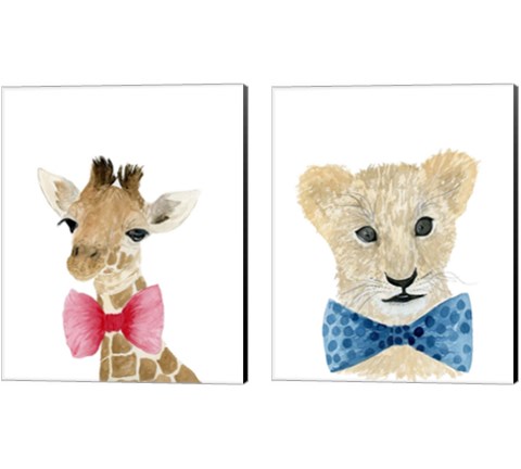 Animal with Bow Tie 2 Piece Canvas Print Set by Lucille Price