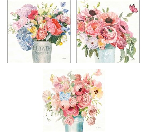 Boho Bouquet 3 Piece Art Print Set by James Wiens