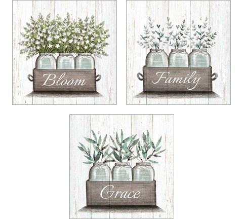 Farmhouse Floral 3 Piece Art Print Set by Elizabeth Tyndall