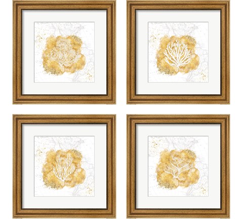 Golden Coral 4 Piece Framed Art Print Set by Jennifer Pugh