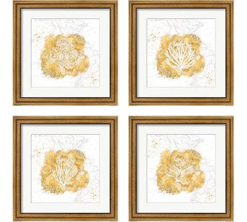 Golden Coral 4 Piece Framed Art Print Set by Jennifer Pugh