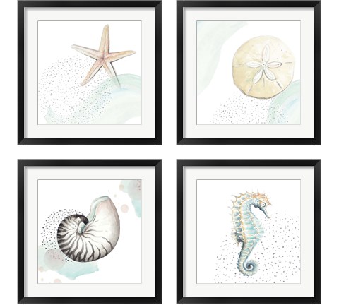 Turquoise Sea Life 4 Piece Framed Art Print Set by Patricia Pinto
