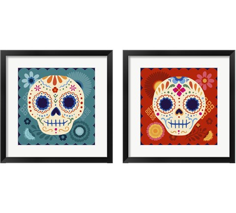 Calaveras  2 Piece Framed Art Print Set by Victoria Barnes