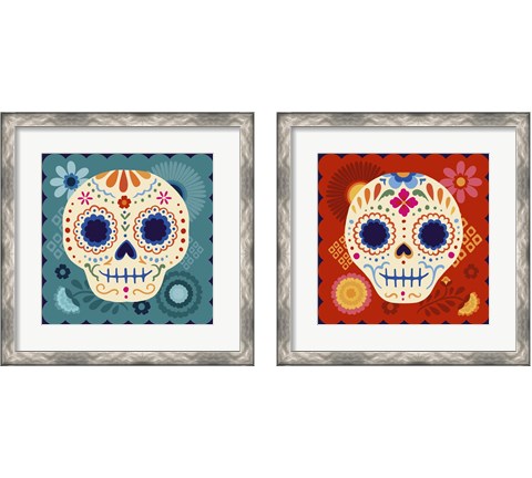 Calaveras  2 Piece Framed Art Print Set by Victoria Barnes