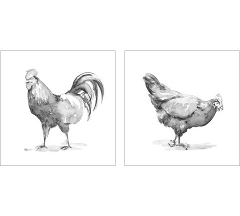 Barn Fowl 2 Piece Art Print Set by Emma Caroline