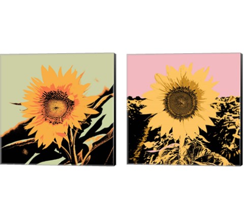 Pop Art Sunflower 2 Piece Canvas Print Set by Jacob Green