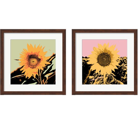 Pop Art Sunflower 2 Piece Framed Art Print Set by Jacob Green
