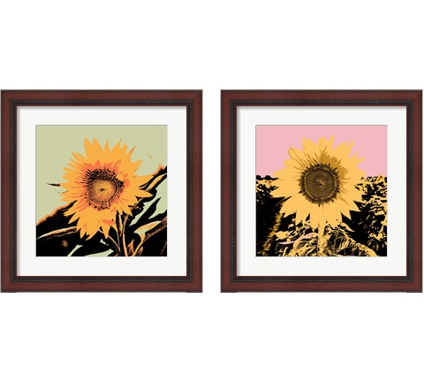 Pop Art Sunflower 2 Piece Framed Art Print Set by Jacob Green