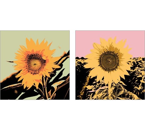 Pop Art Sunflower 2 Piece Art Print Set by Jacob Green