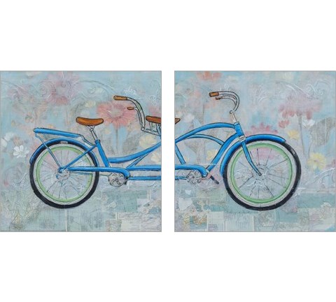 Bicycle Collage 2 Piece Art Print Set by Sandra Iafrate